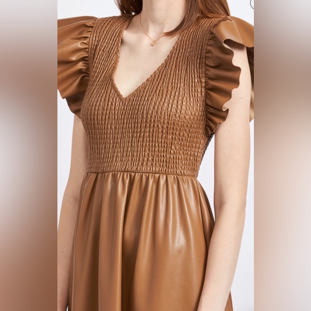 En Saison Brown Smocked Dress